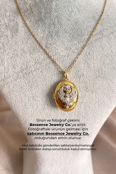 Bessence Jewelry Co قلادة فاير سيتي ستيل أليا فينيكس - قابلة للفتح، حجر الزركون - ستانلس ستيل