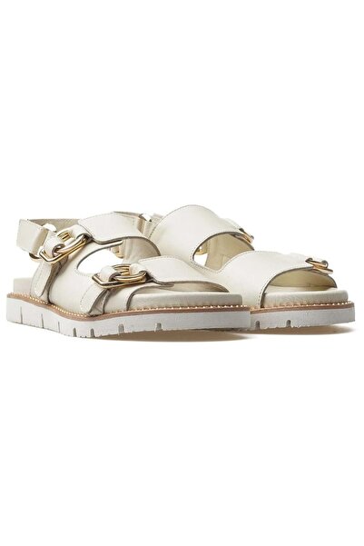 Venüs Lagos Genuine Leather Comfort Orthopedic Women's Sandals Beige