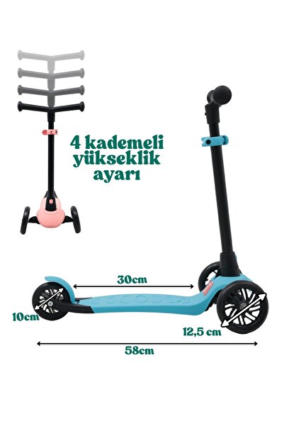 miracool Twisty 3 Tekerli Scooter / 4 Kademeli Yükseklik / Çocuk Scooter