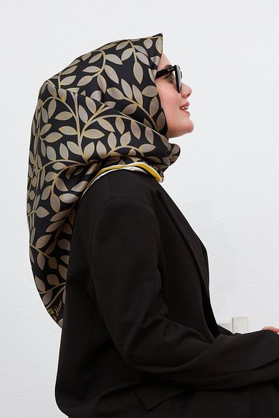 Silk Home Tivil Silk Scarf 11397-45 Black Mixed Pattern