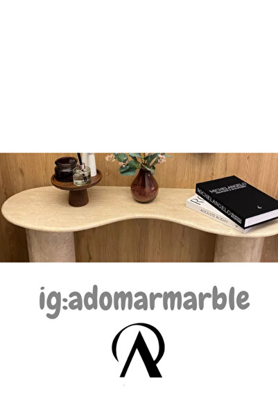 adomarmarblehandmadeandluxury ADOMAR Traverten Dresuar, Mermer Dresuar, Antre Dresuar, %100 Doğal Taş, Konsol Masası, Özel Ölçü