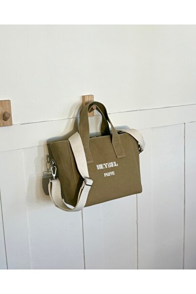 heybelprive HEYBEL Premium Mumlu Kanvas Kum Beji Tote Bag, Ofis, Üniversite v...