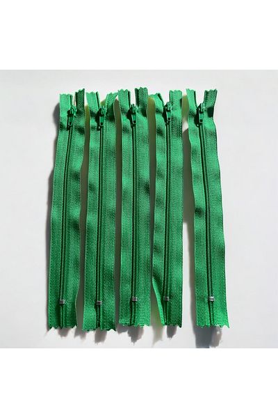 YKK 20 cm Hidden Skirt Zipper Green 10 Pieces