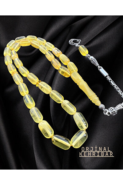 Erbab i Kehribar Baltık Damla Kehribar Tesbih-925 Ayar Gümüş Püskül Tasarım