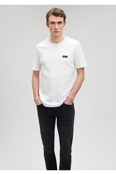 Mavi Λευκό T-Shirt - Μαύρο εμπριμέ, Slim Fit, Slim Fit0611401-70057