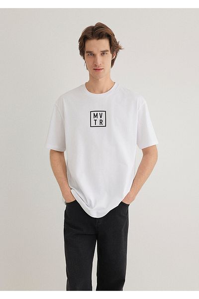 Mavi Λευκό T-Shirt MVTR Loose Fit / Loose Relaxed Fit0612004-620