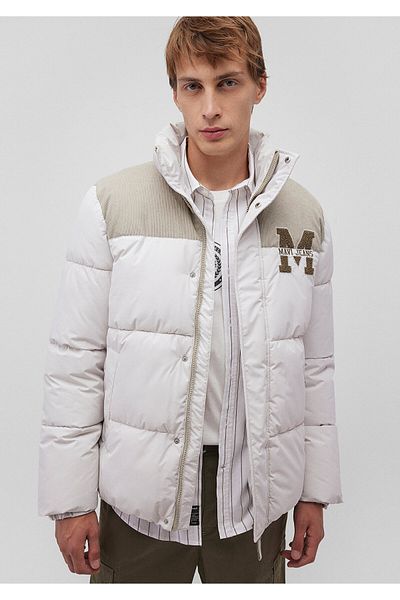 Mavi M Logo Printed Grey Puffer Coat 0110448-83746