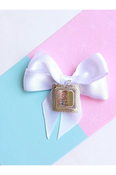 KESKİN GÜMÜŞ 18 Ayar Altın Kaplama Yeni Doğan Bebek Hediyesi Kare Dualı Ayete...