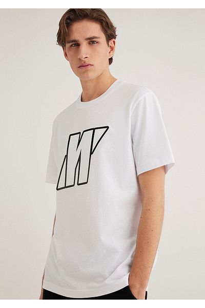 Mavi Λευκό T-Shirt με τυπωμένο λογότυπο Pro Regular Fit 0612425 -620