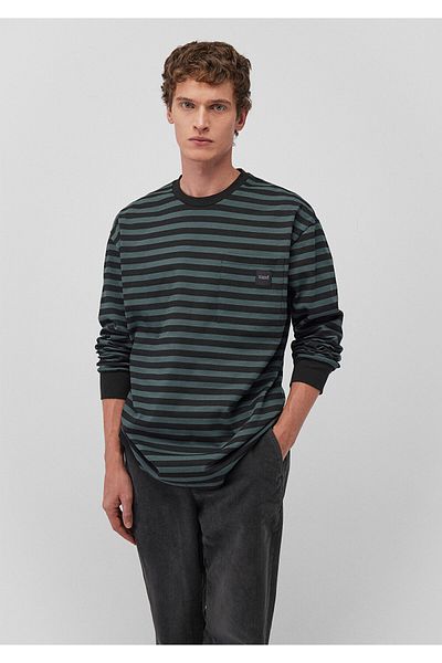 Mavi Ριγέ πράσινο μπλουζάκι Loose Fit / Loose Relaxed Fit 0612408 -71598