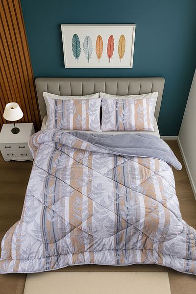 YALITEKS HOME Διπλό Βαμβακερό Σετ ύπνου |   Πάπλωμα Welsoft + Εφαρμοσμένο σεντόνι + Μαξιλαροθήκη