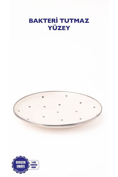 EMAYlab Black Cupid Enamel Plate Cake Presentation Plate 21cm