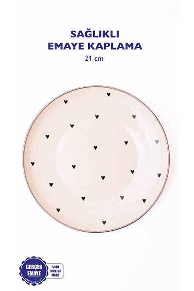 EMAYlab Black Cupid Enamel Plate Cake Presentation Plate 21cm