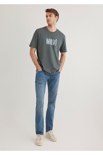 Mavi Πράσινο T-Shirt με τυπωμένο λογότυπο κανονική εφαρμογή / κανονική εφαρμογή 066842 -71598