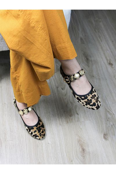 MAGGIO Balerini de damă sigilați cu model leopard