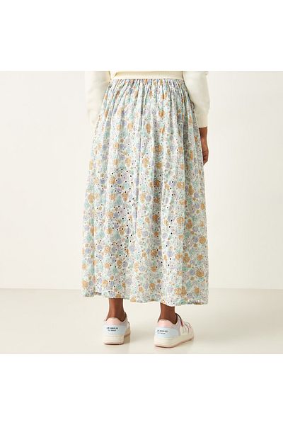 ELIGO All-Over Floral Print Skirt With Elasticated Waistband