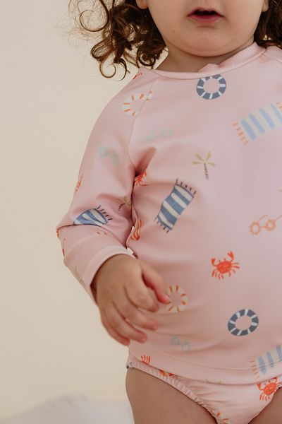 Lollie Baby&Kids Uv Protection Swimsuit Baby & Kids - Pink Beach