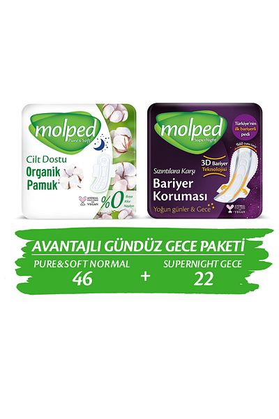 Molped Pure Soft Normal 46 Lı Supernıght 22 Li Gece&gündüz Paketi