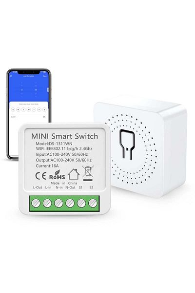 iUni Switch, Ds2 Wifi Smart Relay, Wifi, 16a, Smart Life / Tuya App, Programmable, Voice Control