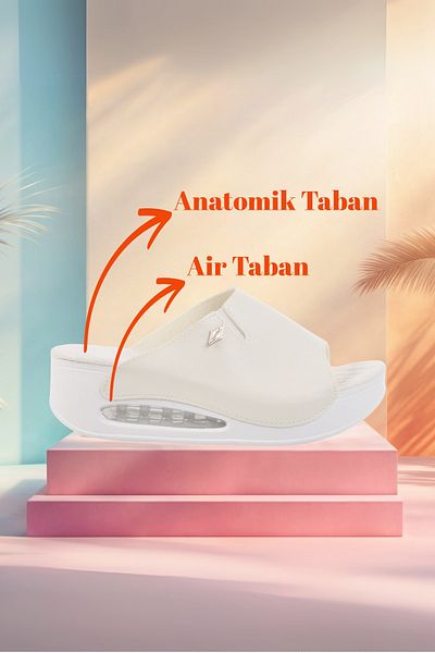 AYAKMOD White Anatomical High Air Sole Women's Slippers 100-962 Z
