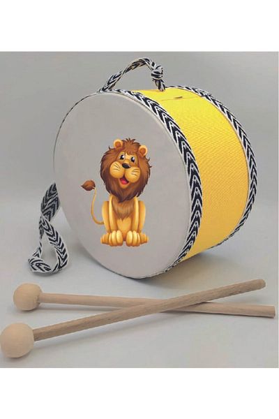 BAKSEPETE Yellow Leather Toy with Lion Print for 1-5 Years Old Children