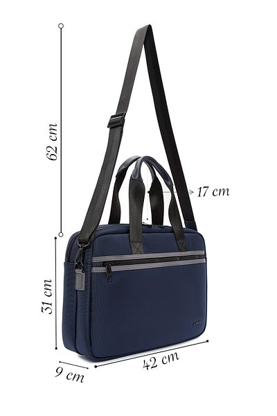 Derimod حقيبة قماش بحزام طويل باللون الأزرق الداكن للرجال من D-Pack 24WBD30146F
