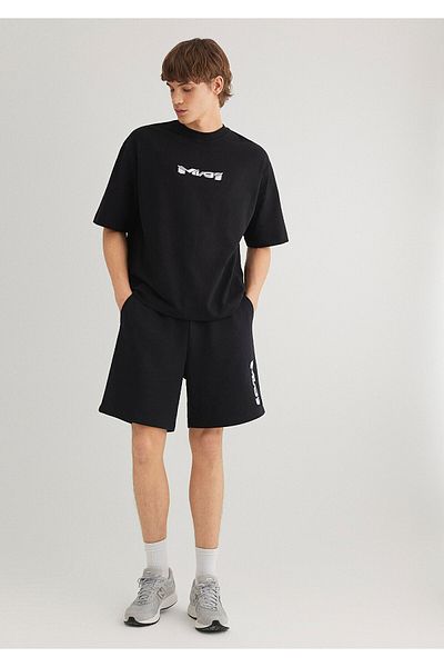 Mavi Μαύρο σορτς με λογότυπο MV91 Embroidery 0410244 -900