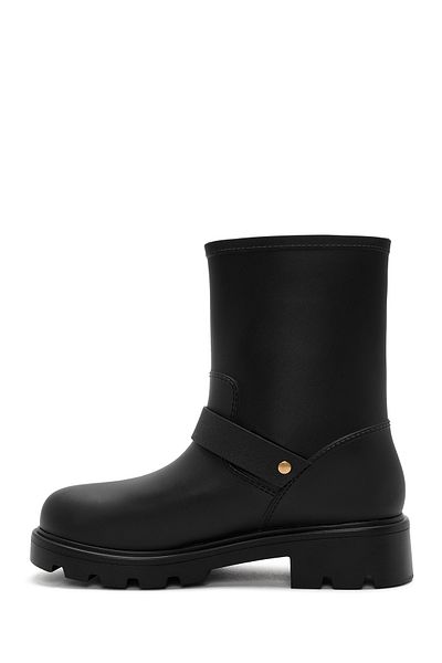 Derimod Women's Black Buckle Detailed Rain Boots 24Wfe4751Pv
