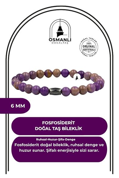 OSMANLI DOĞAL TAŞ Phosphosiderite 6 mm Natural Stone Bracelet