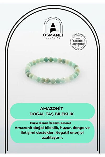 OSMANLI DOĞAL TAŞ سوار من الأحجار الطبيعية المعتمدة من أمازونيت 6 ملم B103