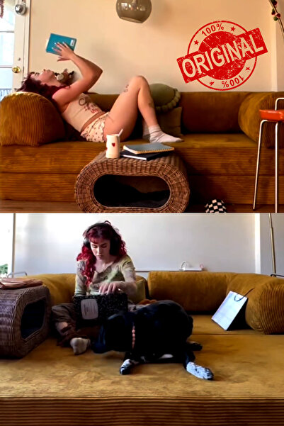 Dekoro YENY SOFA FİTİLLİ KADİFE, MODERN, PRATİK, YER YATAĞI, DAYANIKLI, BONDE...