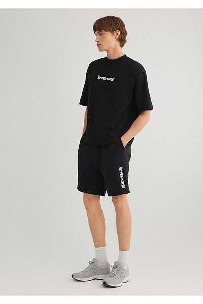 Mavi Μαύρο σορτς με λογότυπο MV91 Embroidery 0410244 -900