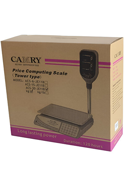 CAMRY ميزان إلكتروني رقمي سعة 30 كجم مع عمود - شاشة LED ومستشعرات دقيقة