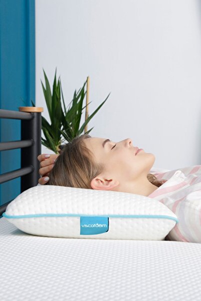 Viscofoam Pernă ortopedică confortabilă cu suport pentru gât Pernă dolofană Visco - 55x35x12cm