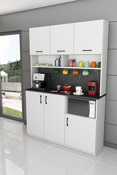 asratrend %100 MDFLAM Kahve Köşesi Çok Amaçlı Mutfak Dolabı KAHVE03