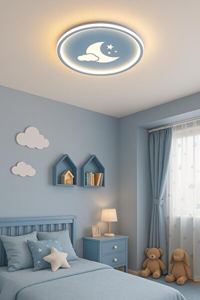 Home Plafonyer Avize Ay Dede Model Ø40 Cm Mavi