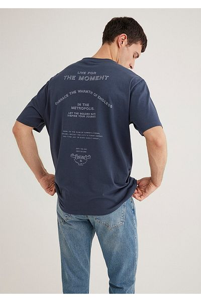 Mavi Μπλουζάκι με εμπριμέ Navy Blue Loose Fit / Loose Relaxed Fit 0612627 -70726