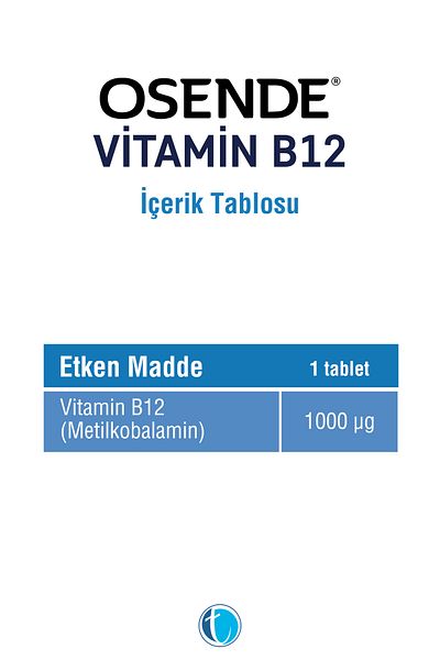 Osende Vitamin B12 30 Sublingual Tablets Methylcobalamin