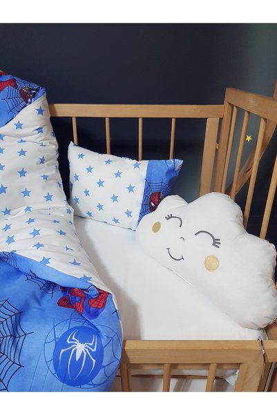 Baby Clime Baby Boy Sleeping Set - Double Sided 95X135 Quilt, Pillow, Sheet, Gift Cloud Pillow