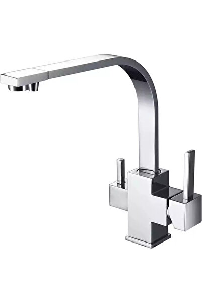 İdeal Mağaza SU ARITMA CİHAZI İÇİN 3 YOLLU KARE KROM MUSLUK