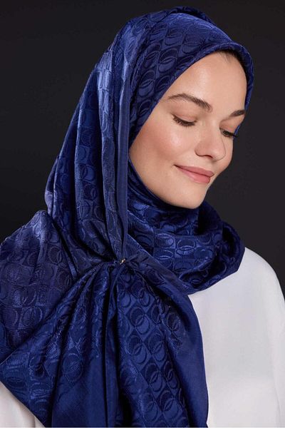 Imannoor İmannoor Dama Logo Shiny Shiny Jacquard Shawl 70X190