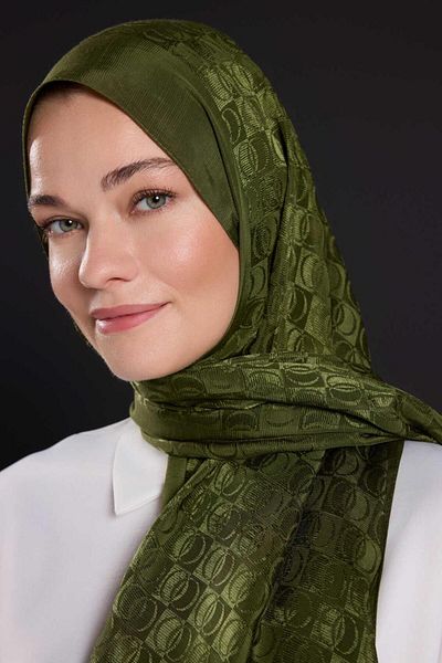 Imannoor İmannoor Dama Logo Shiny Shiny Jacquard Shawl 70X190