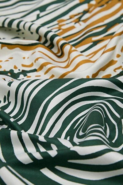 ipekevi Colorful Zebra Patterned Silk Shawl Model 06