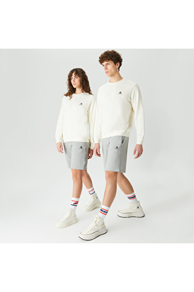 Converse Go-To Embroidered Star Chevron Fleece Unisex Gri Şort