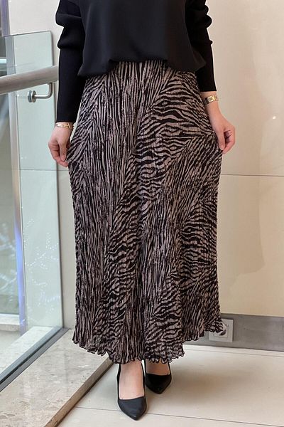 Ghisa Chiffon Crinkle Patterned Skirt