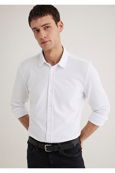 Mavi Λευκό πουκάμισο Slim Fit 0211583 -620