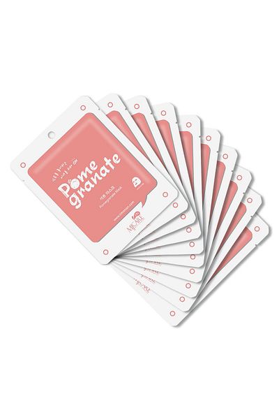 Mjcare On Pomegranate Mask - Pomegranate Extract Face Mask 10 Pcs