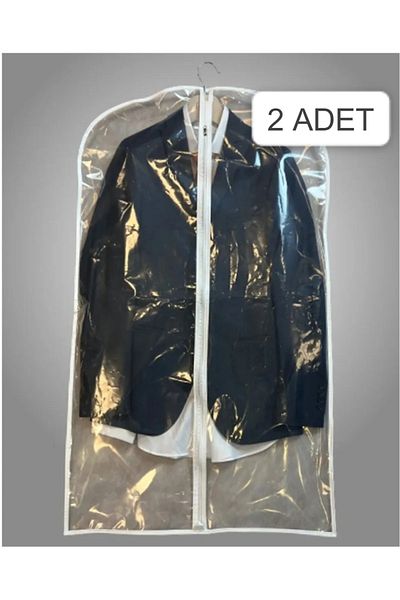 Dükkanönü 2Pcs Transparent Suit Case Clothes Bag Strap Compatible Clothes Case 62X102 cm White Mesh