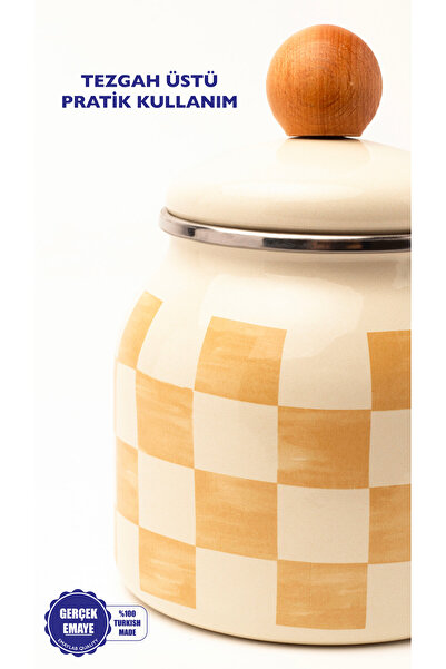 EMAYlab Beige Enamel Spice Rack/Jar