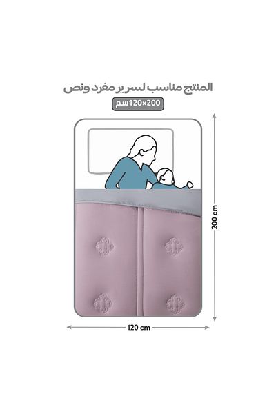 Donetella طقم لحاف من 4 قطع - مقاس مفرد 170×230 سم، مصنوع من الألياف الدقيقة، مبطن رقميًا بحشوة 350 جرامًا للمتر المربع